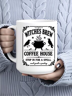 Witches Brew Coffee House White Ceramic Mug